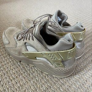 Beige and Gold Nike Huraches